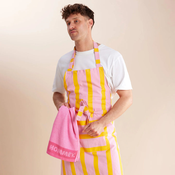 Hommey Apron - Pink Lemonade Stripes