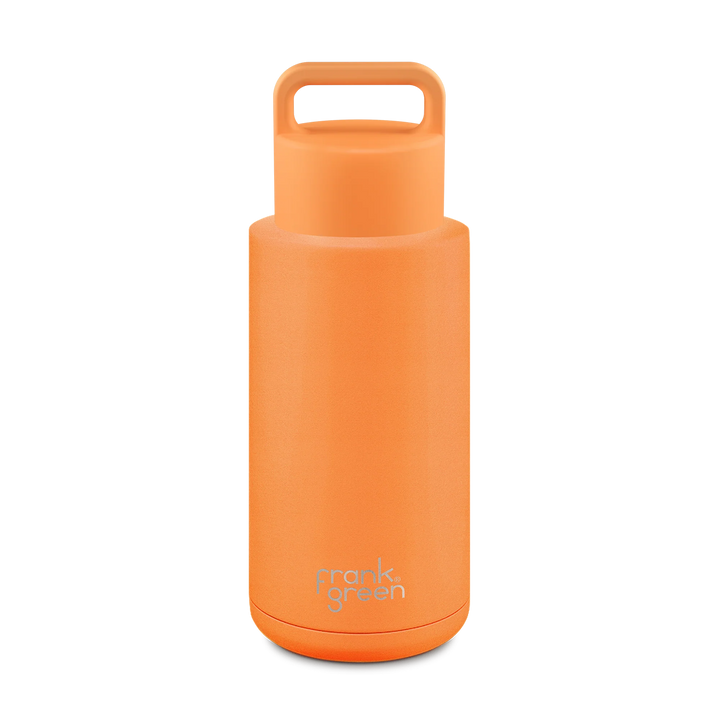 Frank Green Neon Orange Ceramic Reusable Bottle with Grip Lid 34oz/1000ml