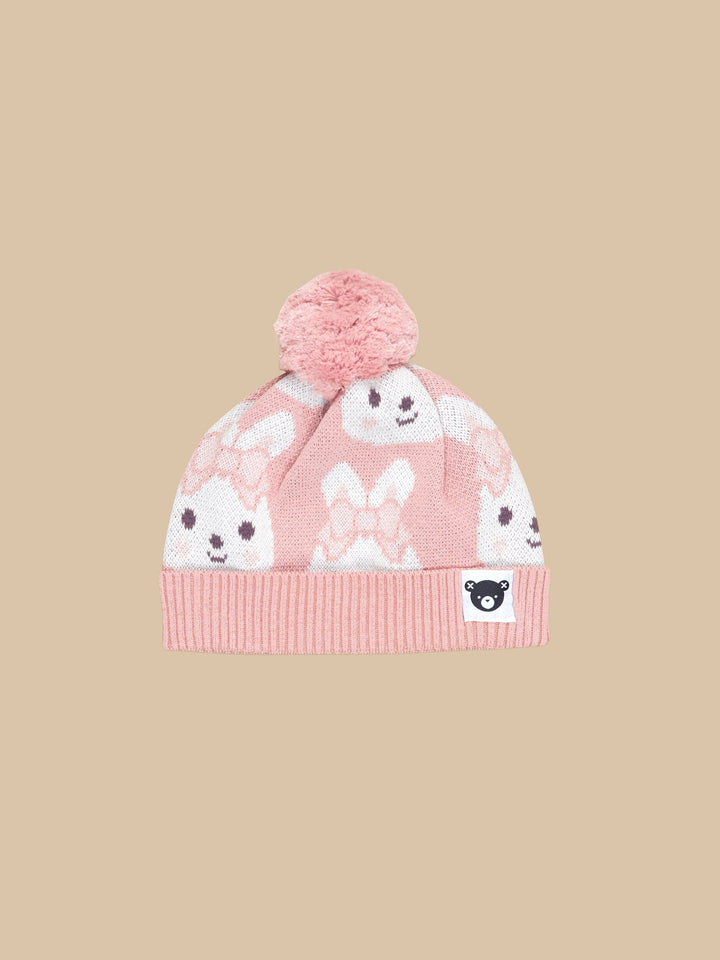 Huxbaby Bunny Love Knit Beanie - Dusty Pink