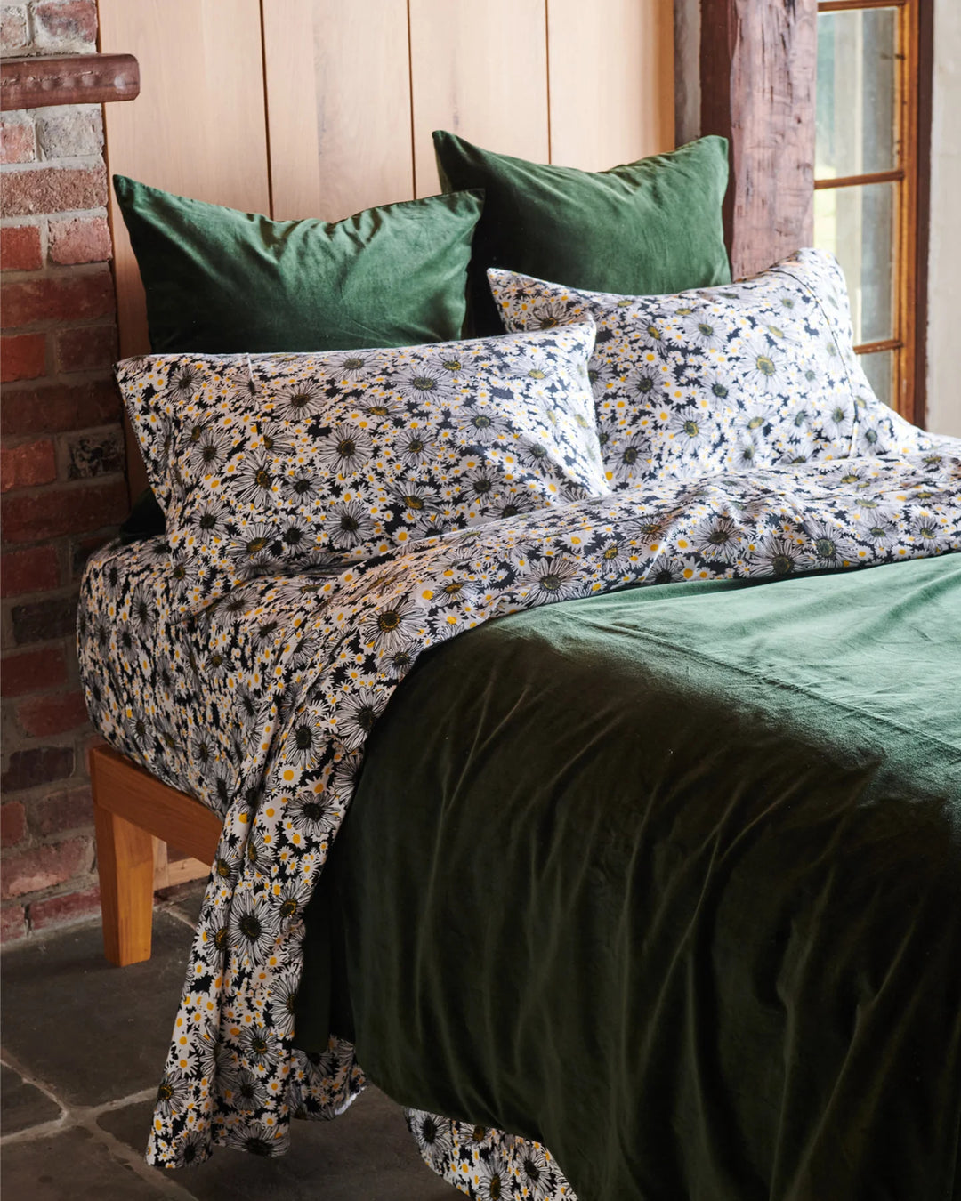 Kip & Co Kombu Green Velvet European Pillowcases