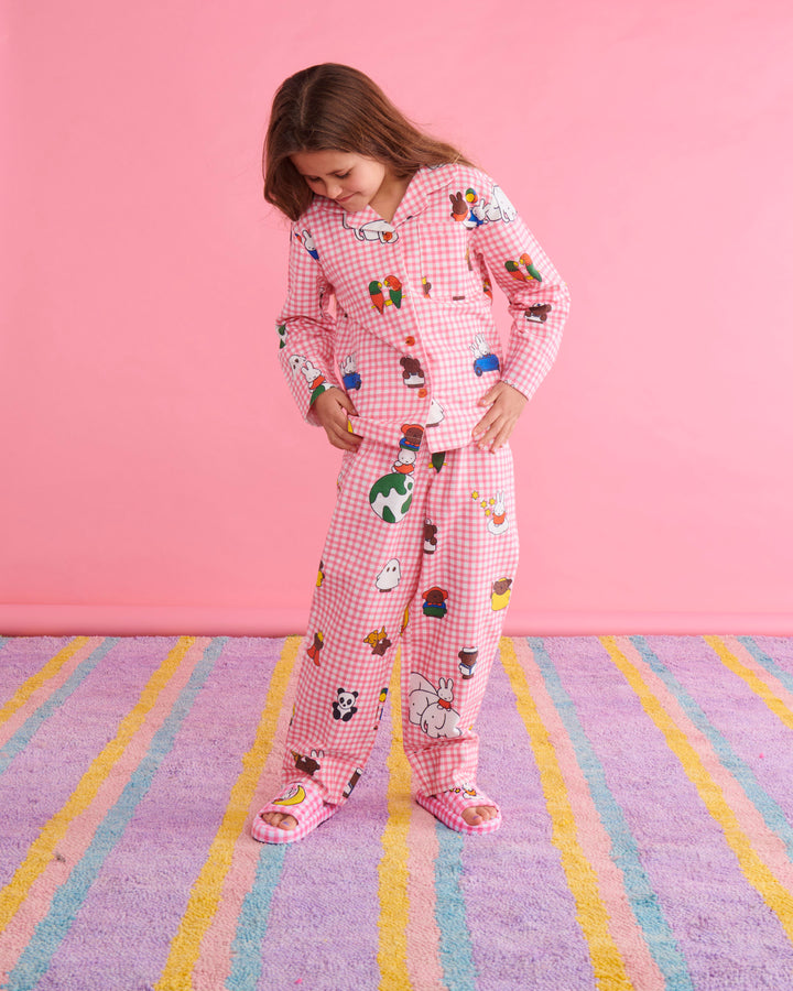 Kip & Co x Miffy And Mates Kids Flannelette Long Sleeve Shirt & Pant Pyjama Set