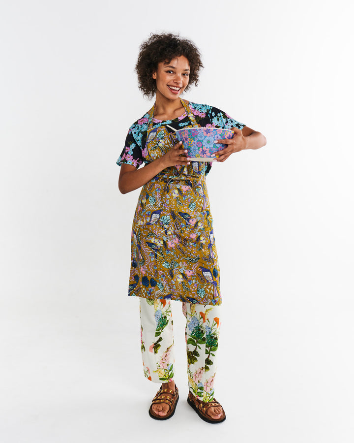 Kip & Co Birds Of Paradise Linen Apron