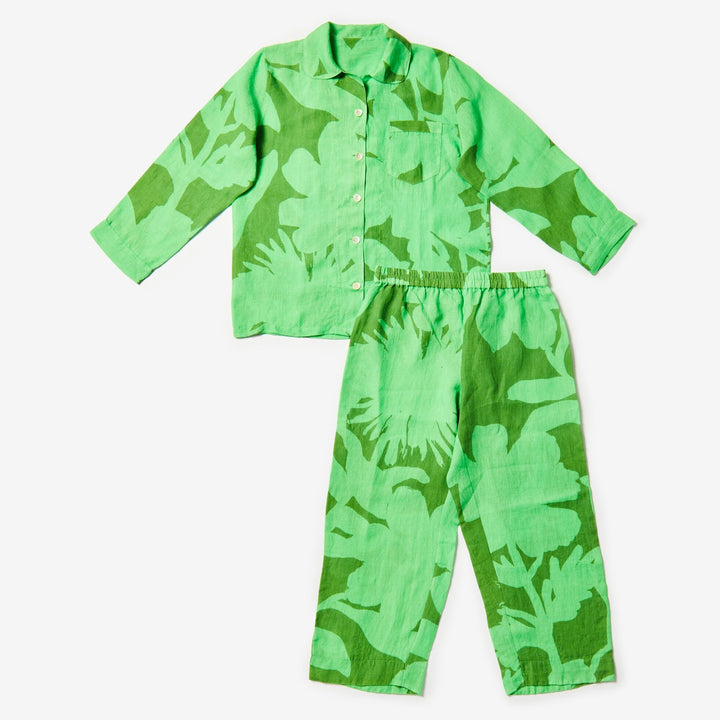 Bonnie & Neil Carmine Green Pyjamas Set