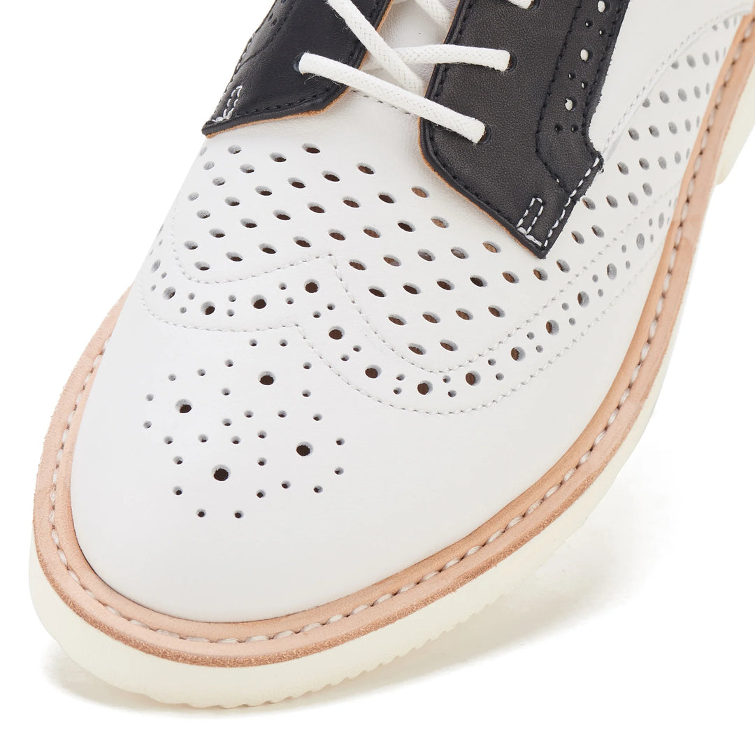 Rollie Brogue Rise Punch - White Mod