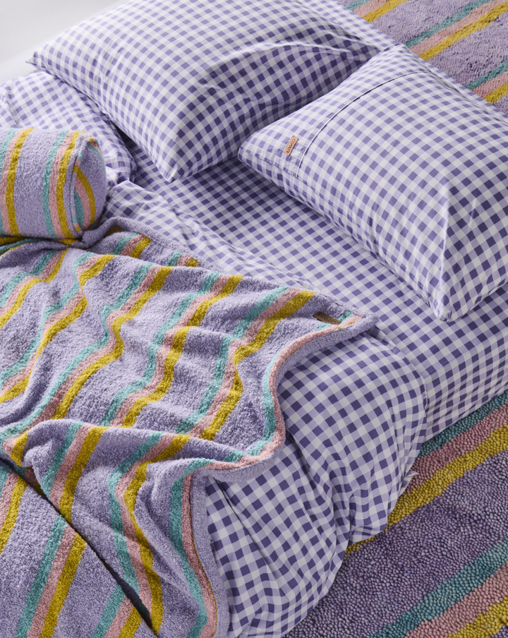 Kip & Co Lilac Gingham Organic Cotton European Pillowcases