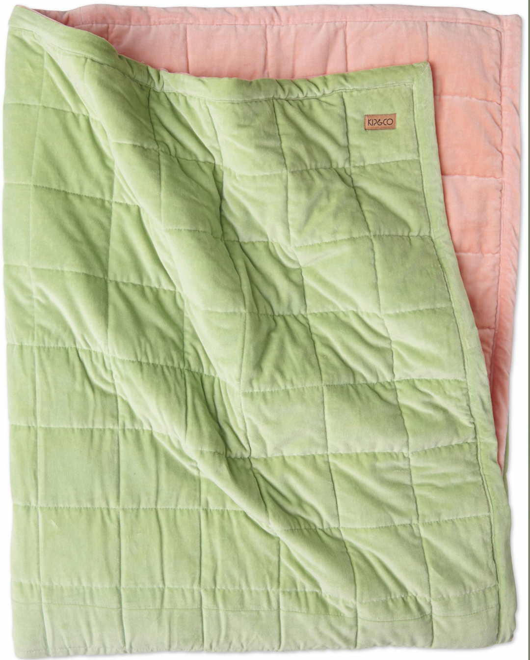 Kip & Co Peach Nile Velvet Quilted Bedspread