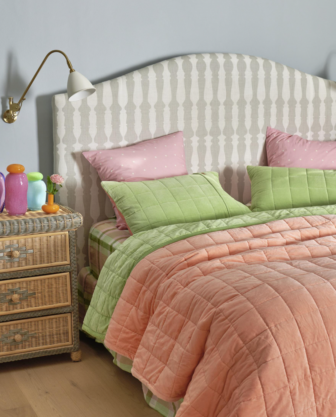 Kip & Co Peach Nile Velvet Quilted Pillowcases