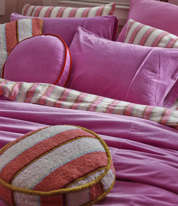 Kip & Co Super Pink Velvet Pillowcases