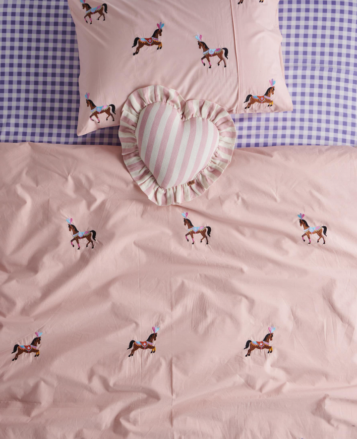 Kip & Co Circus Pony Embroidered Cotton Quilt Cover