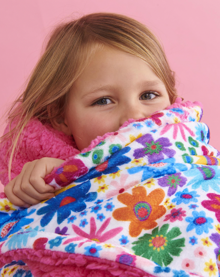 Kip & Co Rainbow Flowers Kids Kuddle Blanket