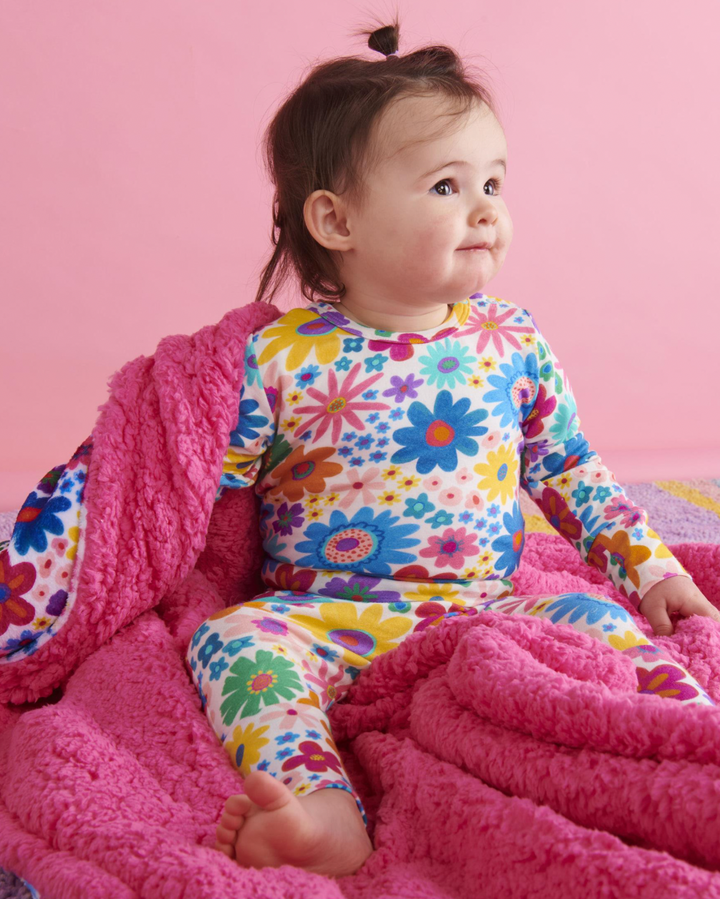 Kip & Co Rainbow Flowers Kids Kuddle Blanket