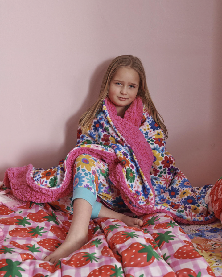 Kip & Co Rainbow Flowers Kids Kuddle Blanket