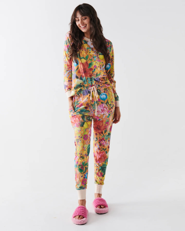 Kip & Co Abundance Marigold Organic Cotton Long Sleeve Pyjama Top & Slouch Pant Pyjama Set