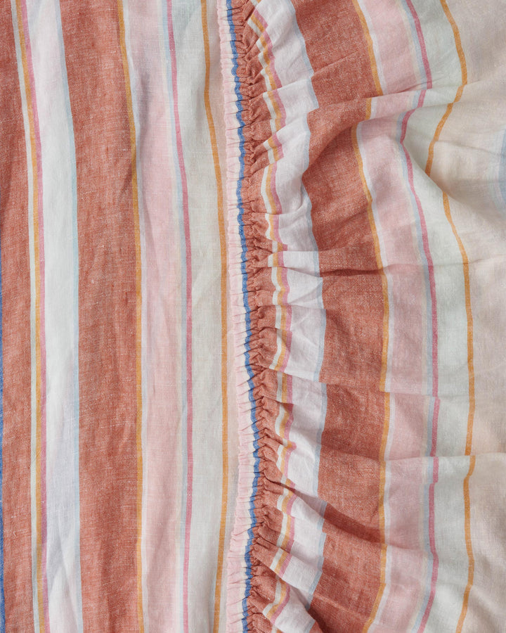 Kip & Co Jaipur Stripe Linen Fitted Sheet
