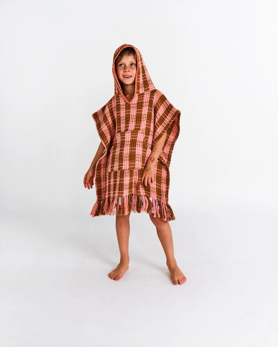 Kip & Co Toasted Marshmallow Kids Waffle Poncho